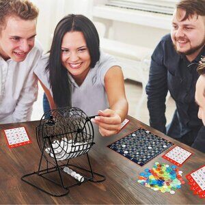 Metal Cage Bingo Set Adults Seniors Kids Family